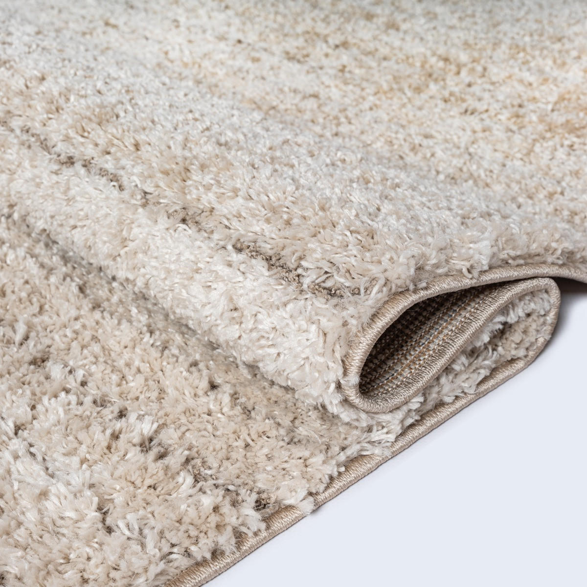 HOCHFLORTEPPICH Streifen ATRIO Polypropylen Beige 120 x 170 cm - Beige, Textil (120/170cm) - KADIMA DESIGN