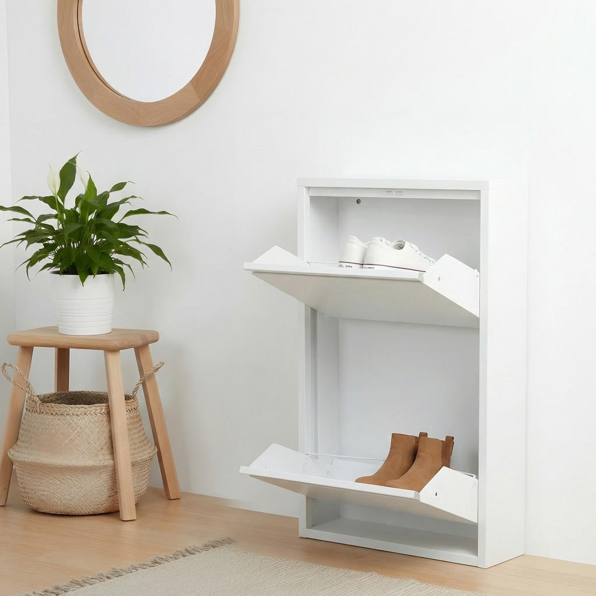 SCHUHSCHRANK Pisa Weiß 50/16/73 cm - Weiß, Metall (50/73/16cm) - ebuy24