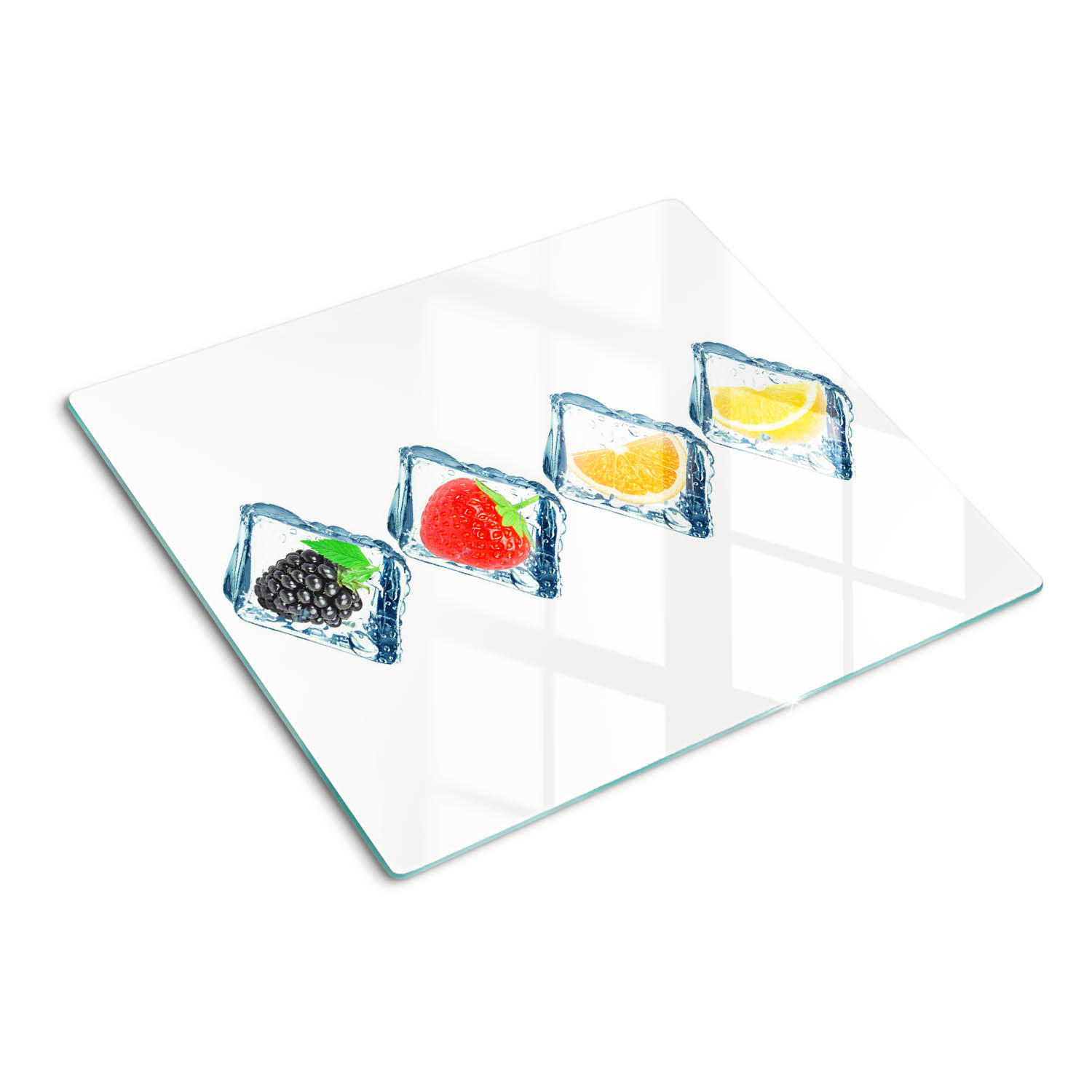 GLASPLATTE 60x52 cm Fruchtwürfel - Multicolor, Glas (60/0.4/52cm) - TULUP
