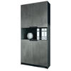 BÜROSCHRANK Logan Fronten in Beton Dunkel Optik - Dunkelgrau, Holzwerkstoff (82/184/37cm) - Vladon