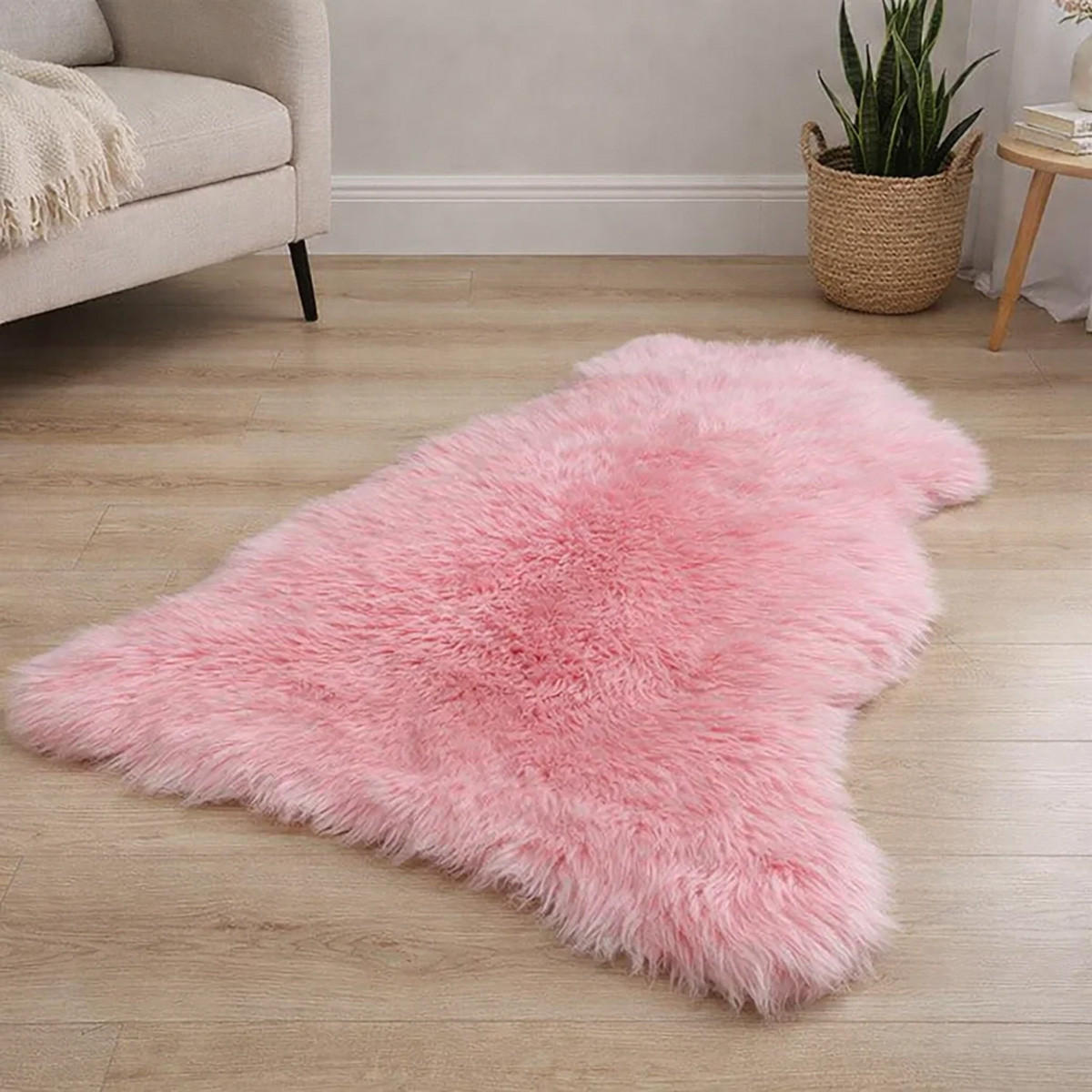 LAMMFELL Öko bunt gefärbt weich Fell Teppich Rose ca. 90 cm - Rosa, Fell (50/90cm) - Provellus