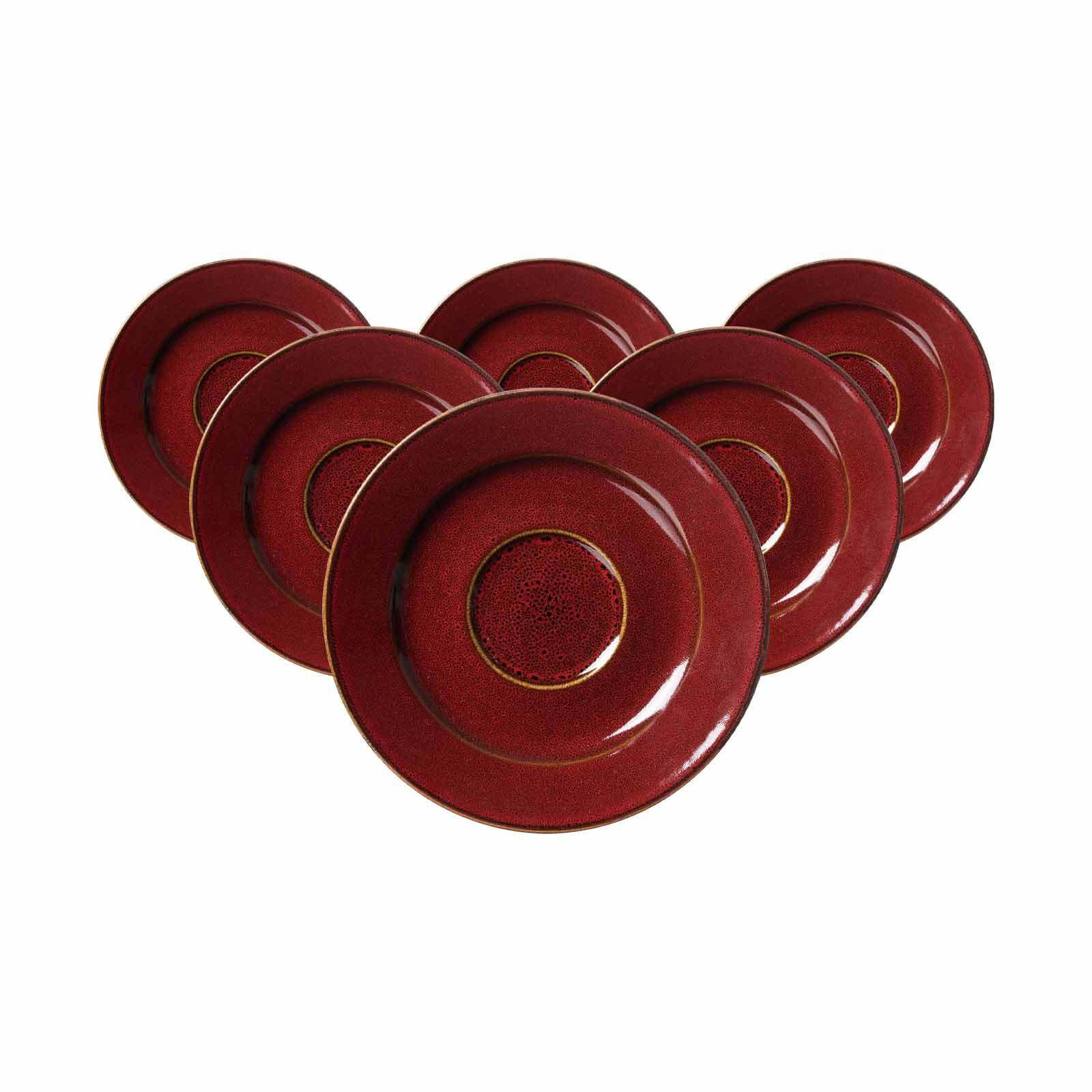 KAFFEEUNTERTASSEN Gambia rot ø 15,5 cm 6er Set - Rot, Keramik (15.5cm) - Ritzenhoff Breker
