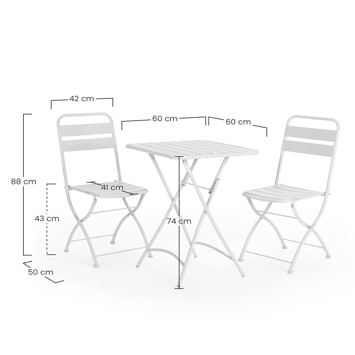 BALKONSET Perla 3-teiliges - Grün, Metall - VS Venta-stock