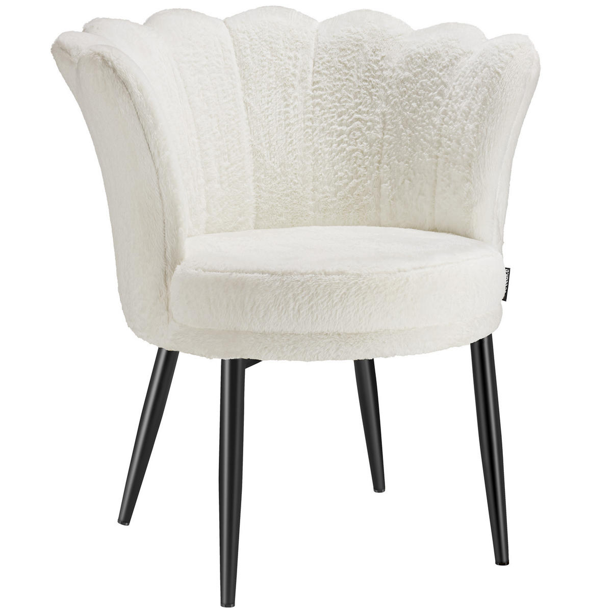 SESSEL Stella,67 x 64 x 76 cm,Kunstfell creme/schwarz - Creme/Schwarz, Textil (67/76/64cm) - tectake