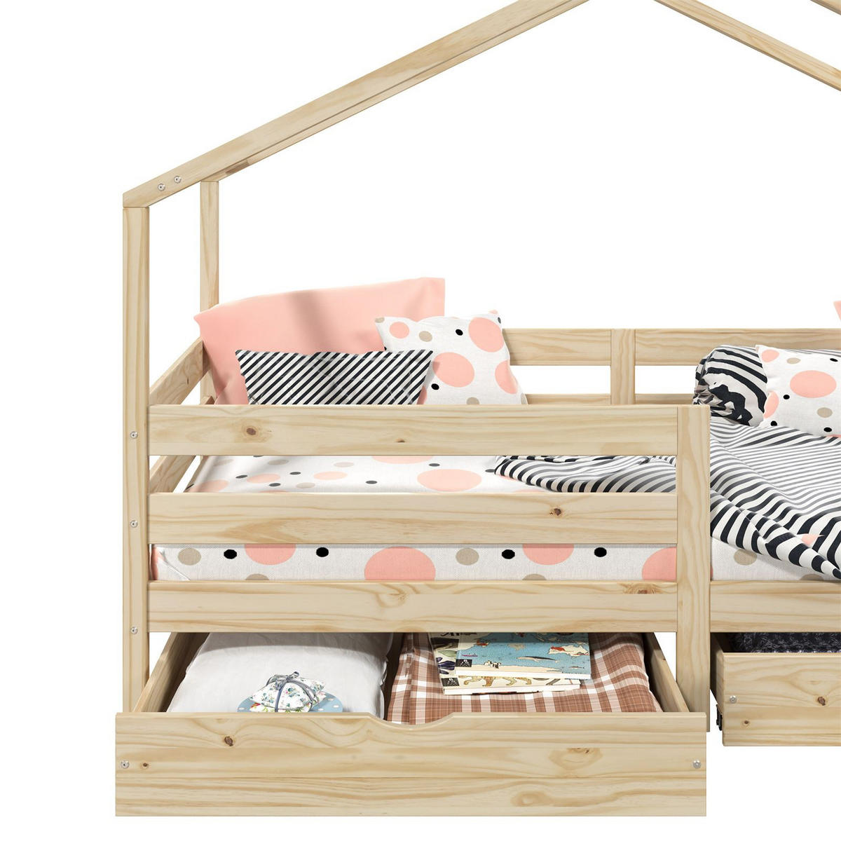 HAUSBETT ENA 90x200 cm natur - Naturfarben, Holz (96/148/206cm) - IDIMEX