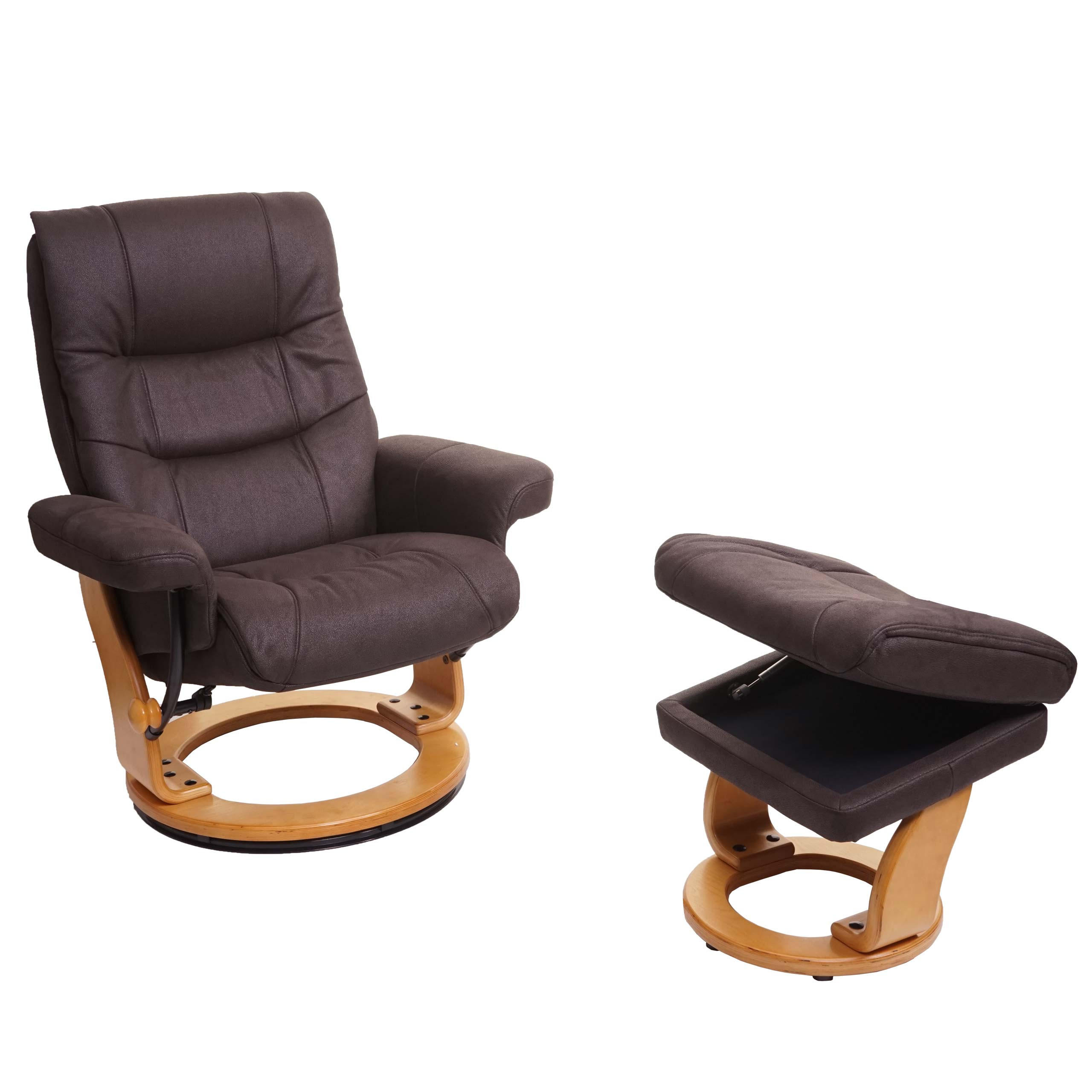 RELAXSESSEL MIT HOCKER Schwarz, Braun - Schwarz/Braun, Textil (81/105/92cm) - MCA