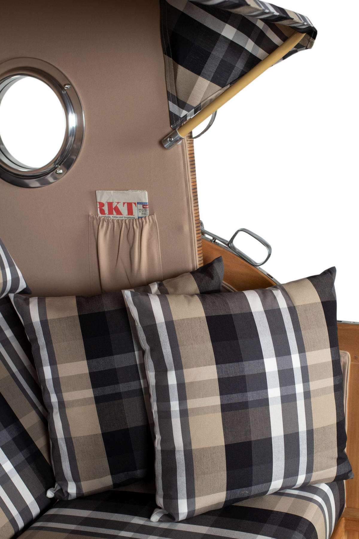 STRANDKORB XXL Düne Grande Teak Banana - Braun, Metall (142/170/95cm) - Mr. Deko