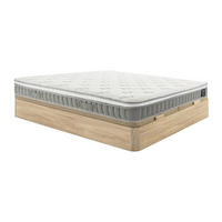MATRATZE und Bettgestell mit Lattenrost und Bettkasten - 2 Personen - Stoff, Holz, Platte - Naturfarben Hell, Weiß - - Naturfarben/Weiß, Holz/Holzwerkstoff (180/200cm) - Vente-Unique