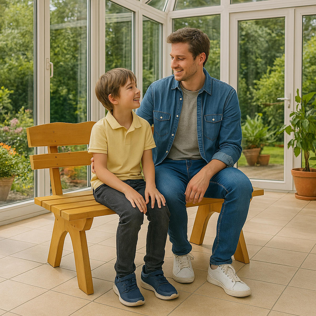 GARTENBANK Drieburg 2-Sitzer 120cm aus Kiefer massiv - Braun, Holz (120/82/60cm) - TPFGarden