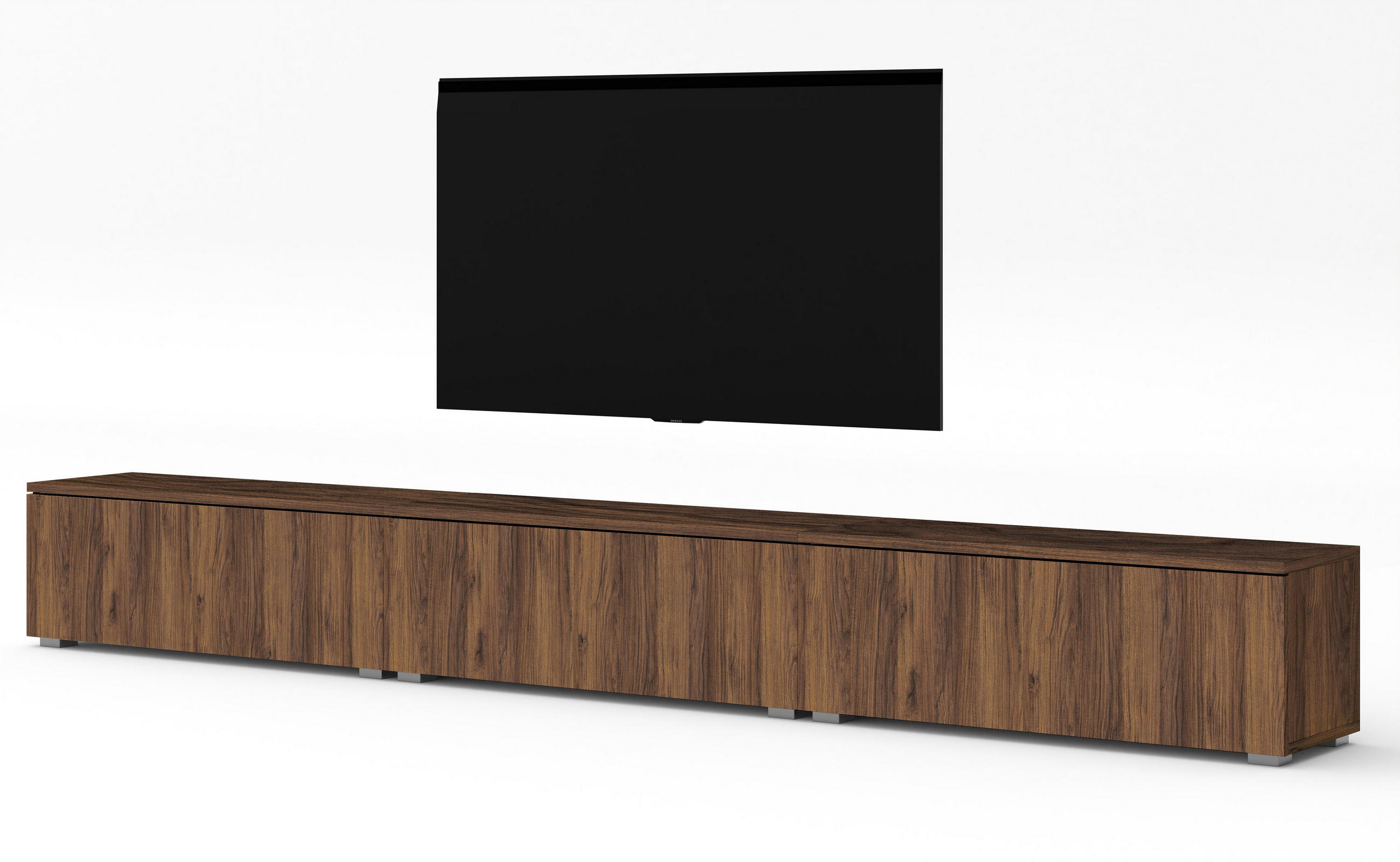 LOWBOARD Loriano 3x100 Nussbaum Warmia 300/36,5/32 cm – Hängend und Stehend - Nussbaumfarben, Holzwerkstoff/Kunststoff (300/36.5/32cm) - AX Living