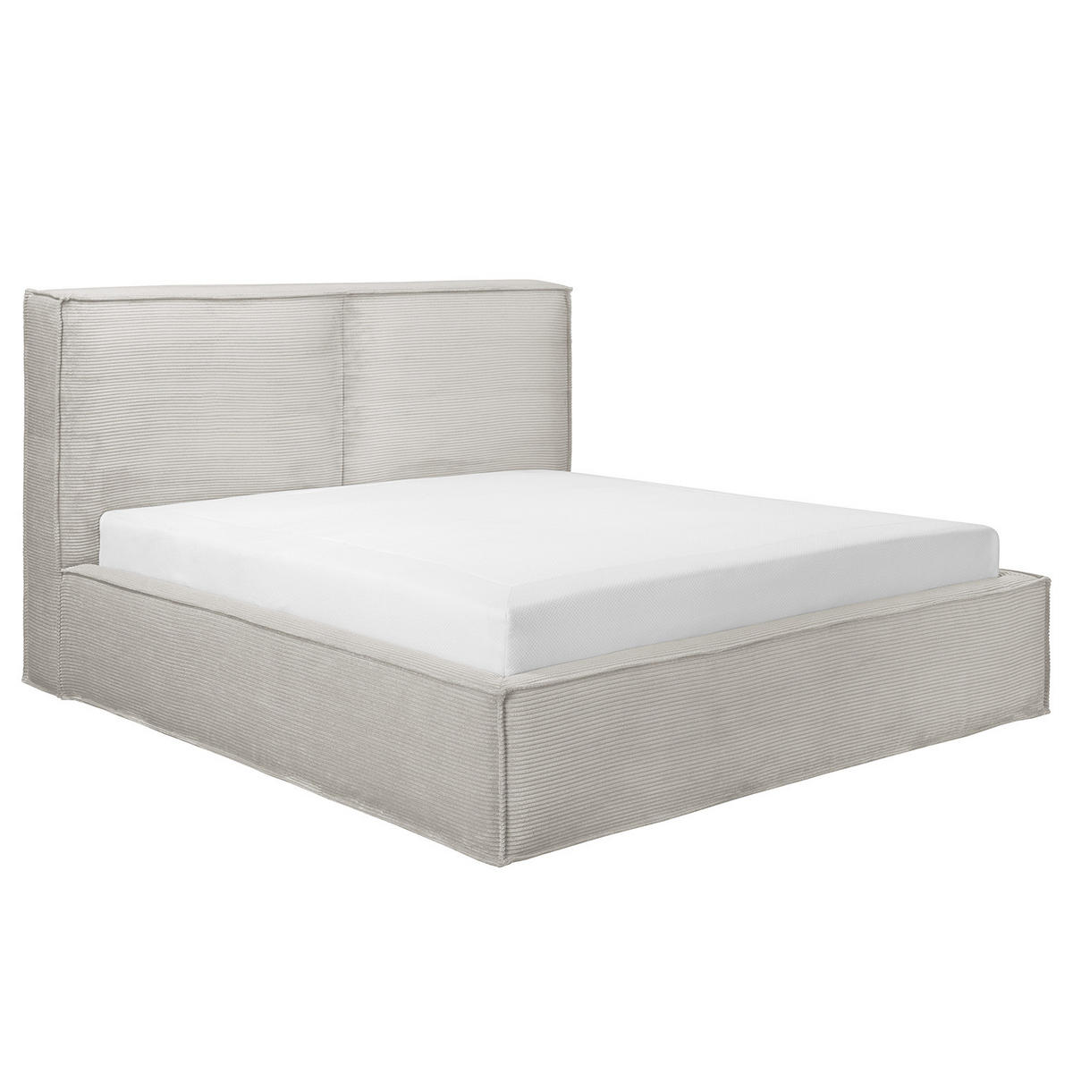 POLSTERBETT - Hellgrau, Textil (200/200cm) - home24