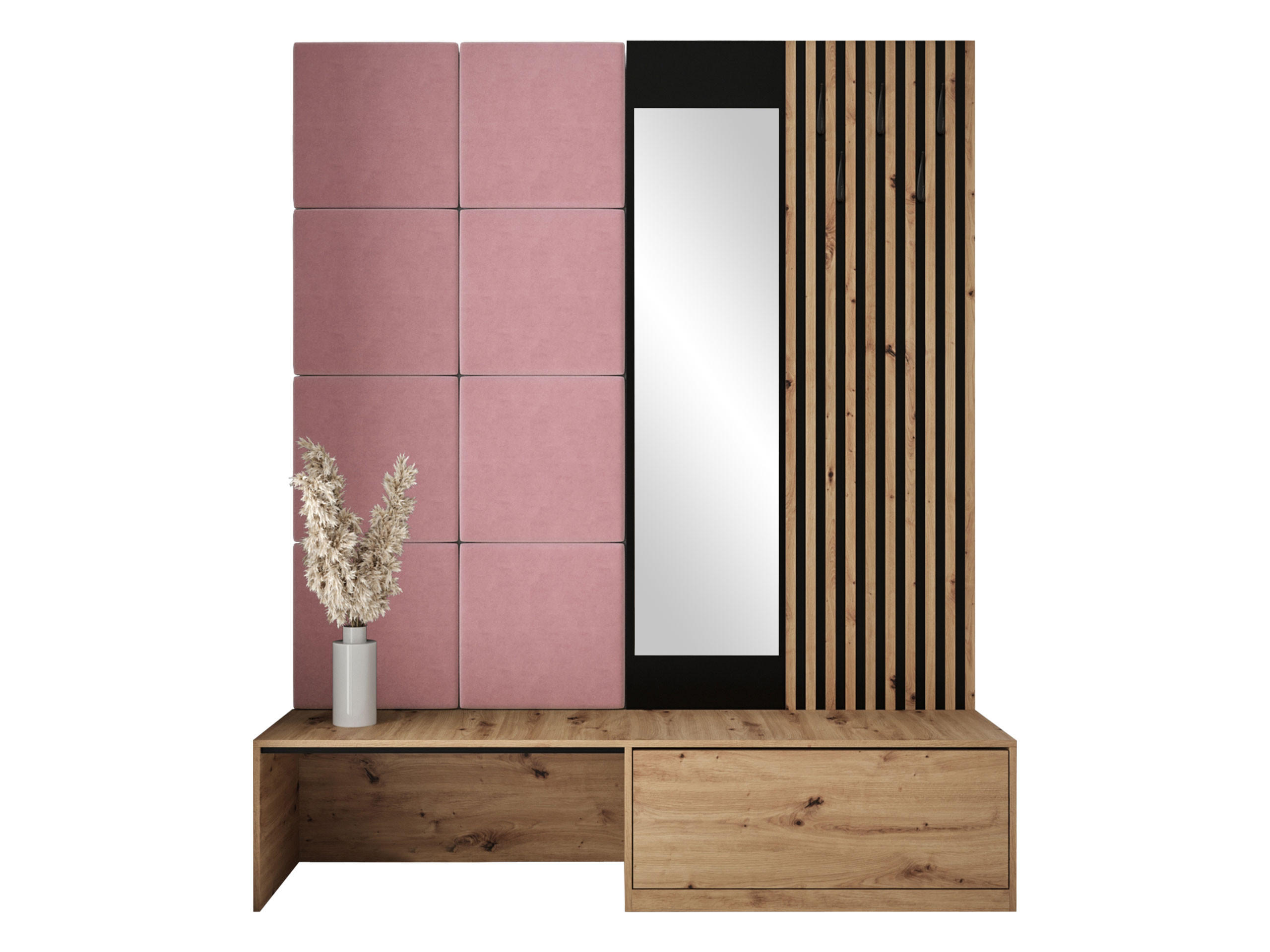 GARDEROBE Premium - Rosa/Braun, Holzwerkstoff (172/205/42cm) - MIRJAN24