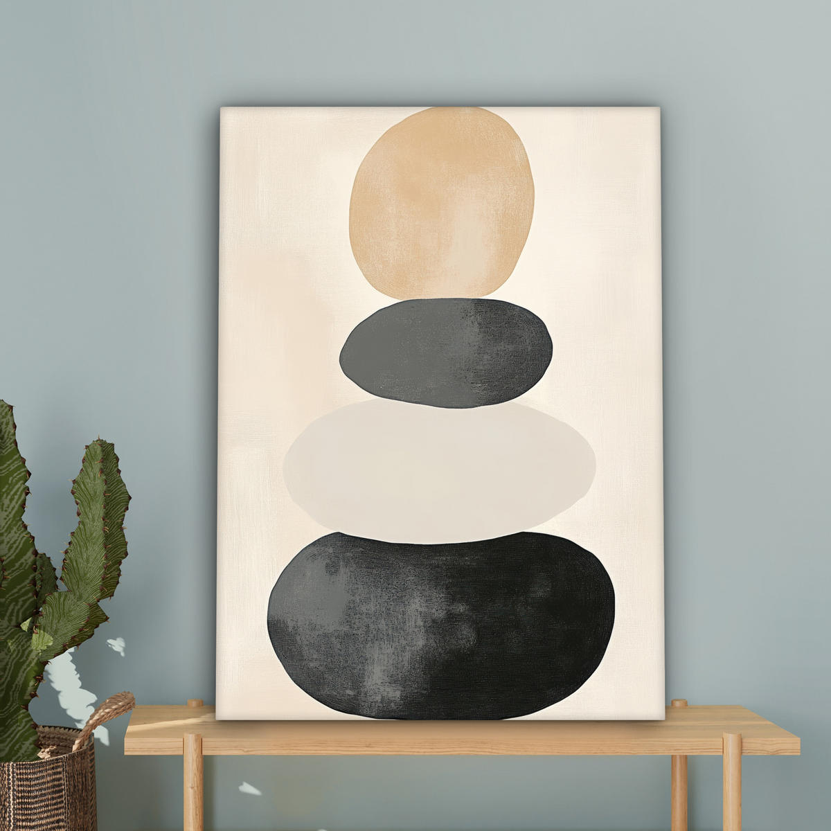 LEINWANDBILD Japandi - Wabi sabi - Beige 60x80 cm - Taupe, Textil (60/80cm) - MuchoWow