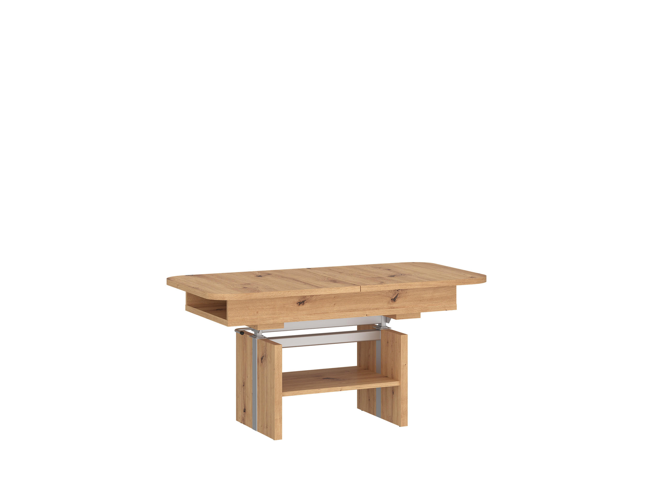 COUCHTISCH rechteckig ausziehbar höhenverstellbar Ablage 110/64/56 cm - Eiche Artisan, Holzwerkstoff (65/110/56cm) - designimpex