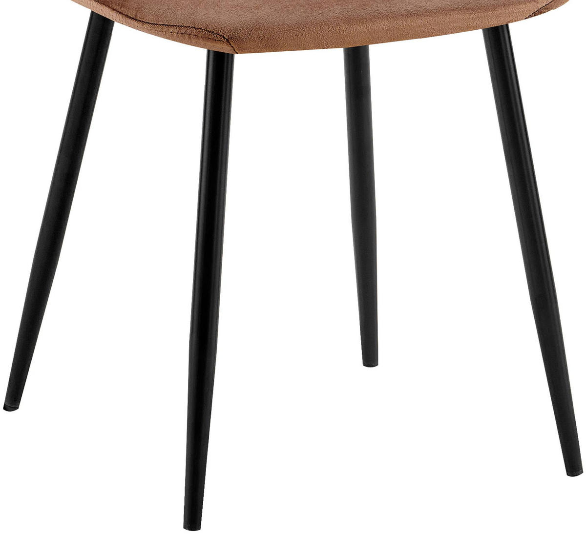 STUHL 4er Set Samt Braun - Schwarz/Braun, Textil/Metall (45/88/54cm) - CLP