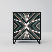 SIDEBOARD DIMENSION DELIGHTS, Schwarz, 57,5x42x67,5 cm, Schwarze Metall-Rahmenfüße - Multicolor/Schwarz, Holzwerkstoff/Metall (57.5/67.5/42cm) - SpaceRebels