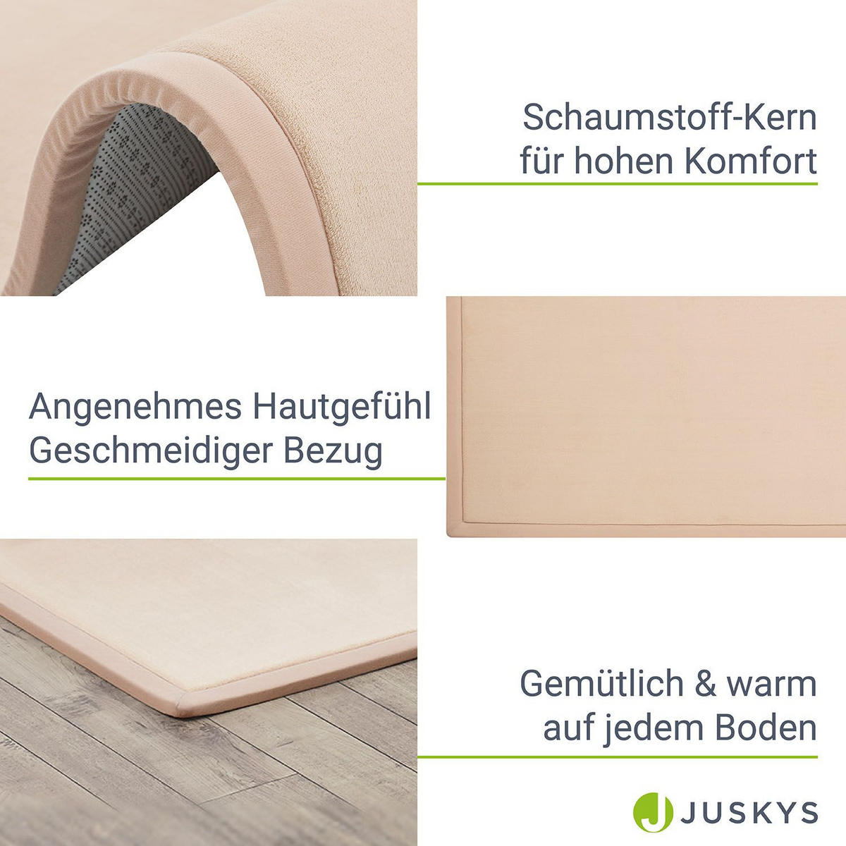 SPIELMATTE Maila beige 220 x 180 cm - Beige, Textil (180/2/220cm) - Juskys