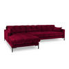 ECKSOFA links Mamaia aus Samt rot 5 Sitzplätze - Rot, Textil (185/293cm) - Micadoni