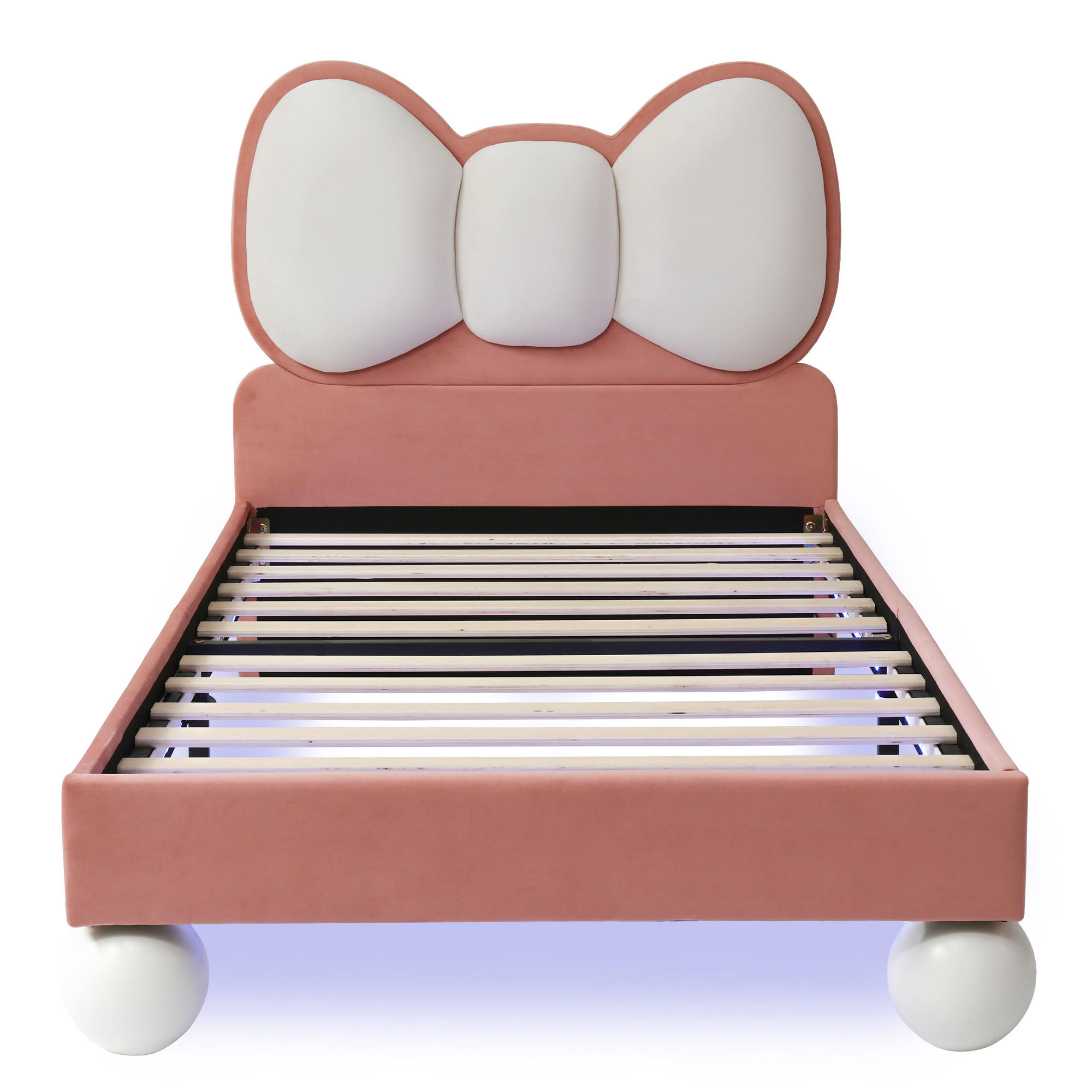 KINDERBETT 90/200 cm Beige + Rosa - Pink, Textil