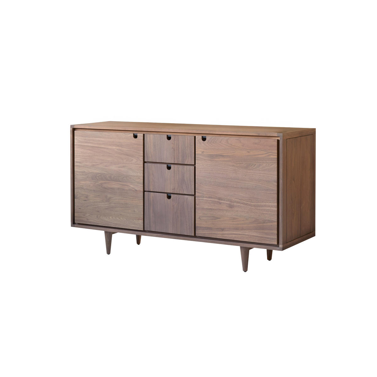 WASCHTISCHUNTERSCHRANK Jonàk Dunkelbraun aus Walnuss - Dunkelbraun, Holz (145/80/50cm) - Tikamoon
