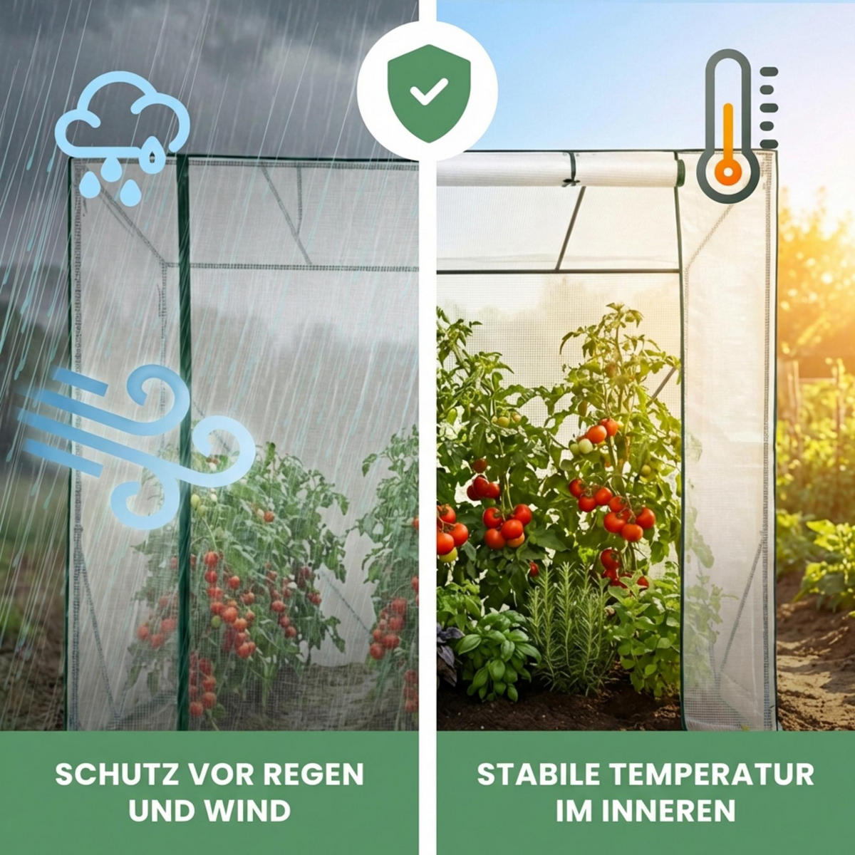 GEWÄCHSHAUS in Hausform, Weiß, 202x80x170 cm - Weiß, Metall (202/170/80cm) - Akord