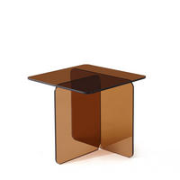 BEISTELLTISCH aus gehärtetem Glas 45x45x41 cm Braun für Wohnbereich und Außenbereich - Braun, Glas (45/45/51cm) - IVMEU