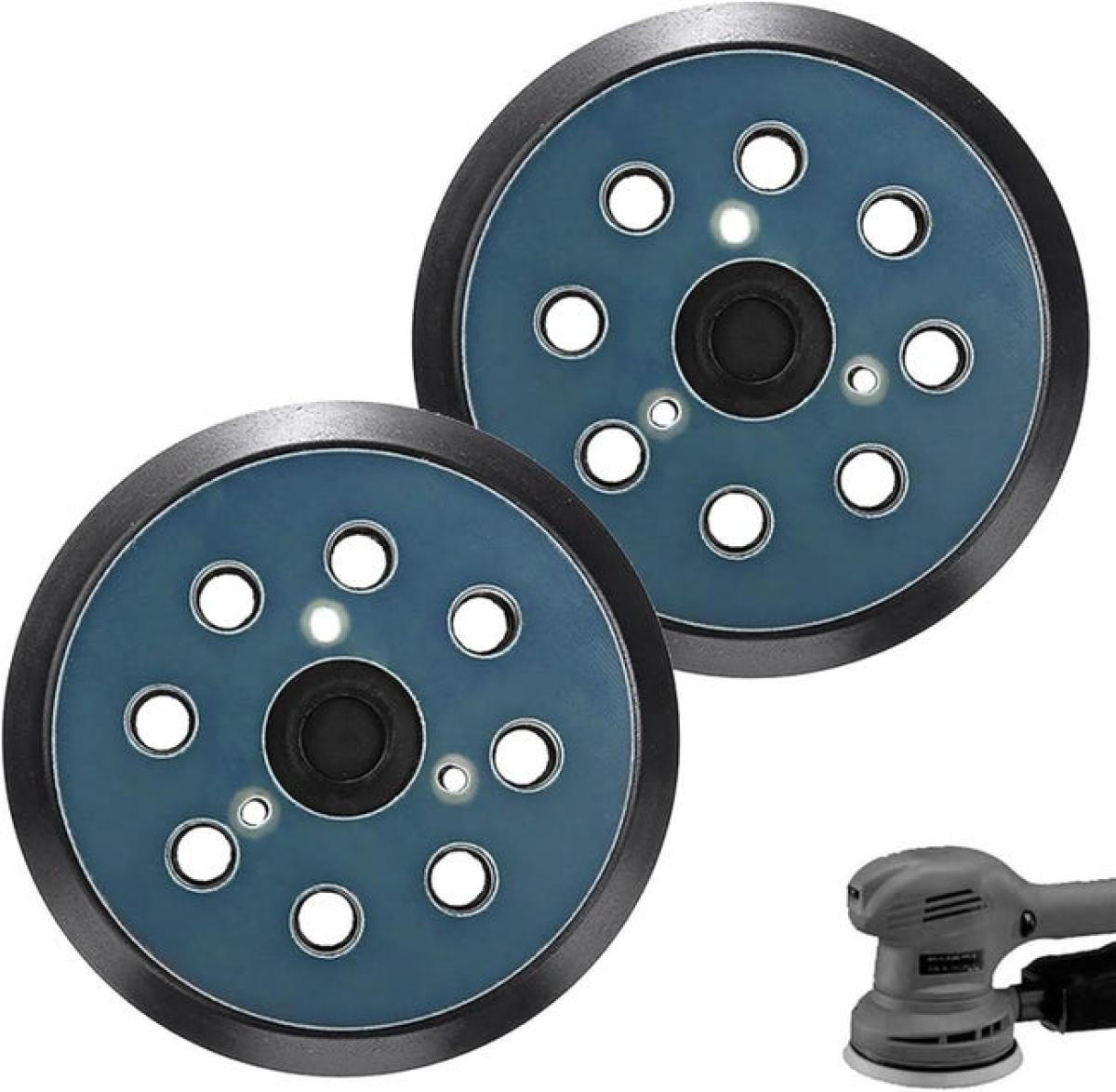 SCHLEIFTELLER – 123 mm (2er-Pack), 8-Loch-Design - Grau, Metall (12.3/12.3/1cm) - DCA