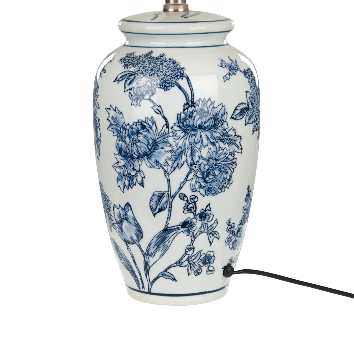 TISCHLAMPE Weiß Beluso - Blau/Weiß, Keramik (32/32/54cm) - Beliani