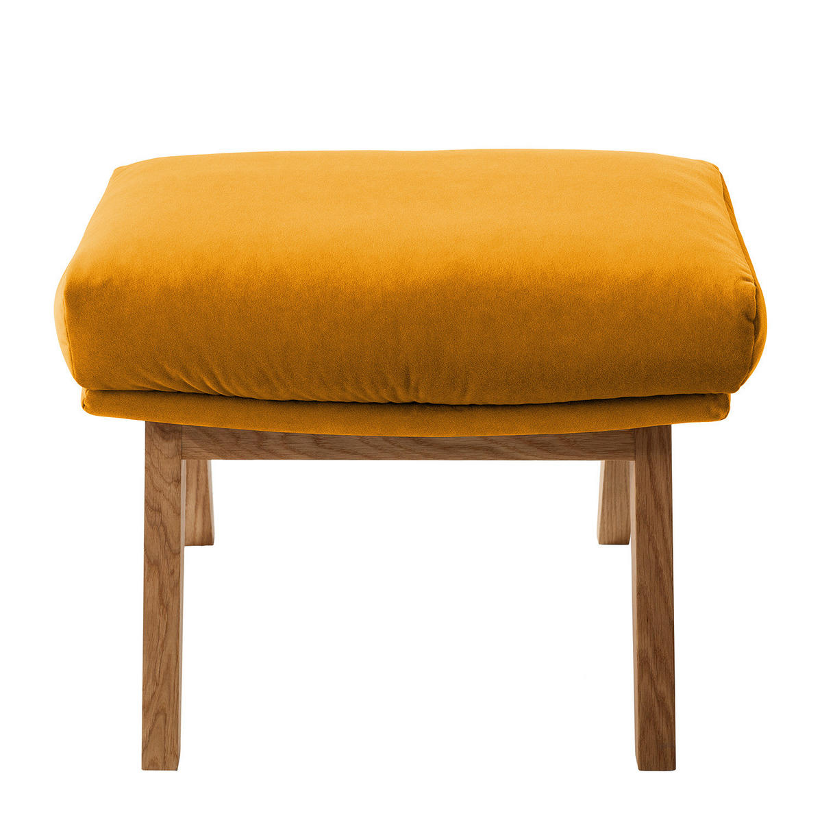 POLSTERHOCKER - Eichefarben/Orange, Eichenholz/Textil (54/41/41cm) - home24