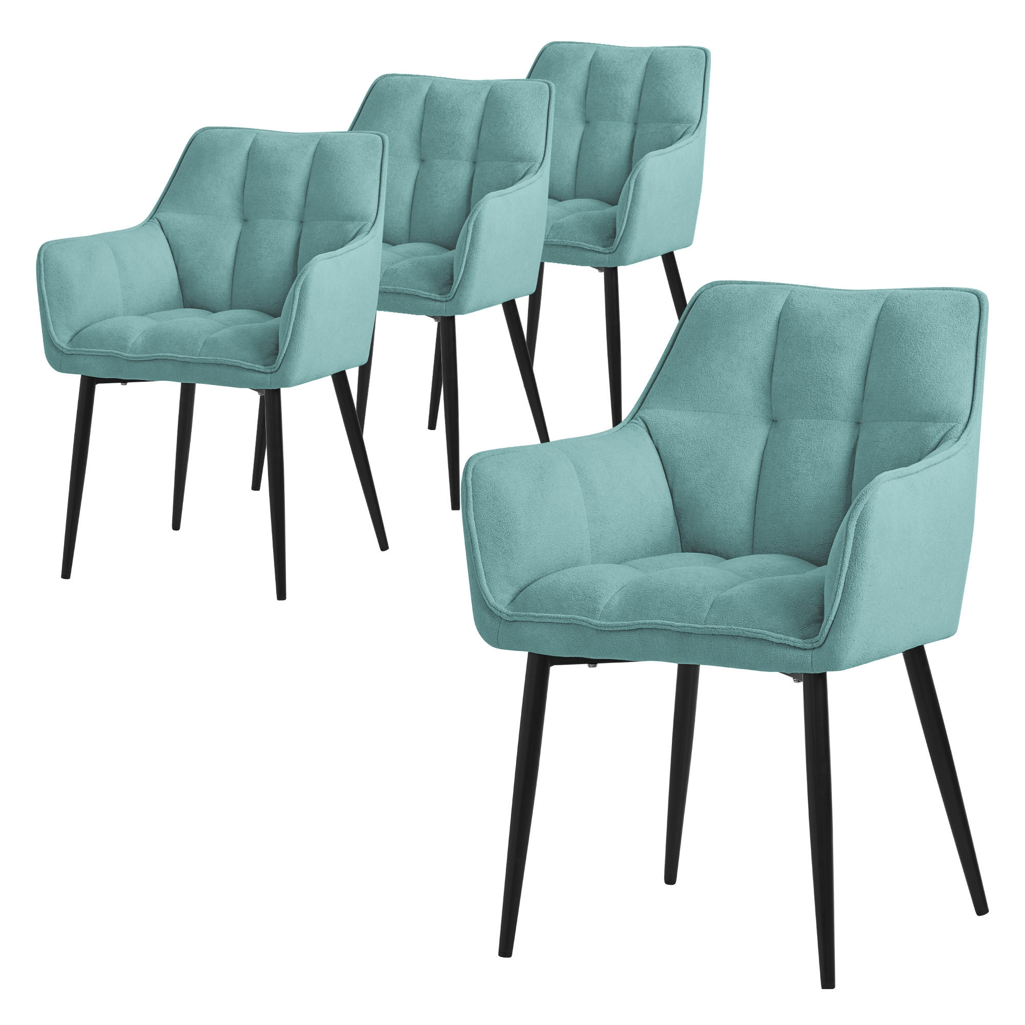 ESSZIMMERSTUHL 4er Set petrol - Hellblau, Textil (63/90/57cm) - ML-DESIGN