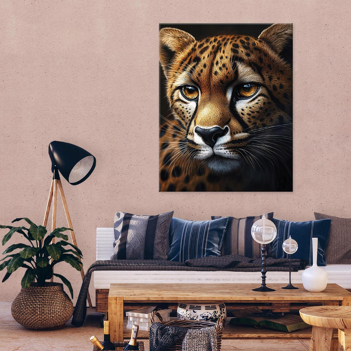 LEINWAND BILDER Jaguar Tiere Modern 60x40 - Multicolor, Holzwerkstoff (40/60cm) - Wallarena