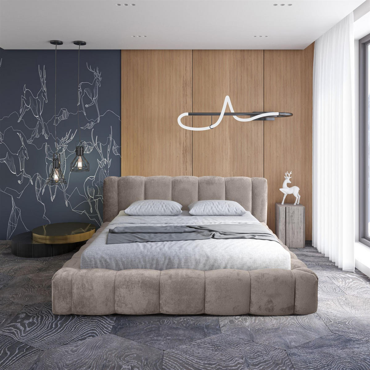 POLSTERBETT Hailey In Tender Way - Beige, Holzwerkstoff/Textil (160/200cm) - Fun Möbel