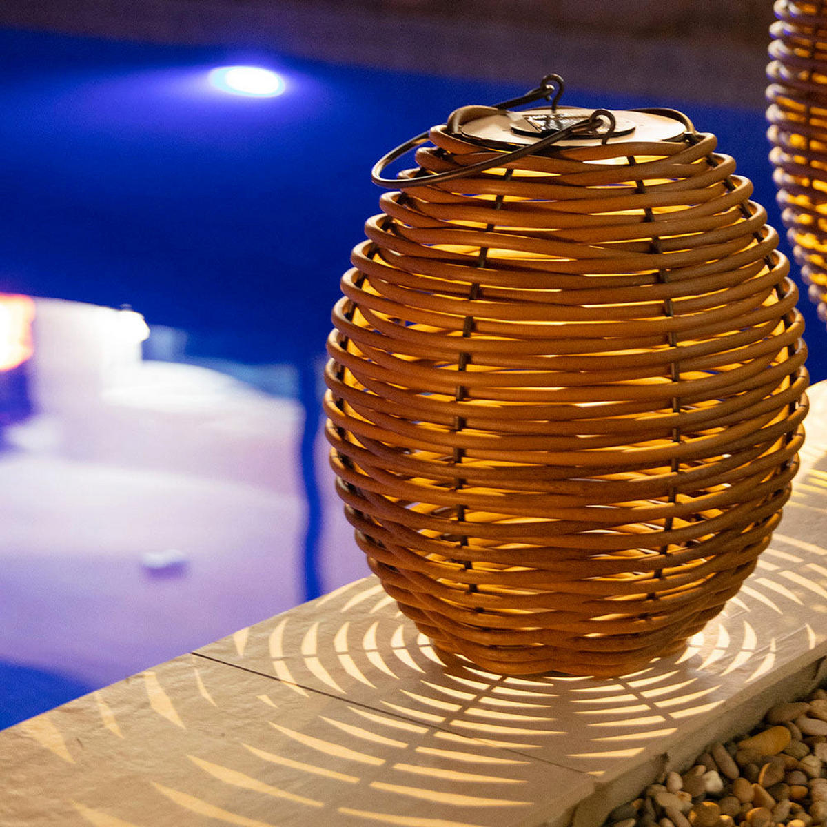 RAFFY H33CM Solar-Batterielaterne - Braun, Kunststoff (31/31/33cm) - Lumisky