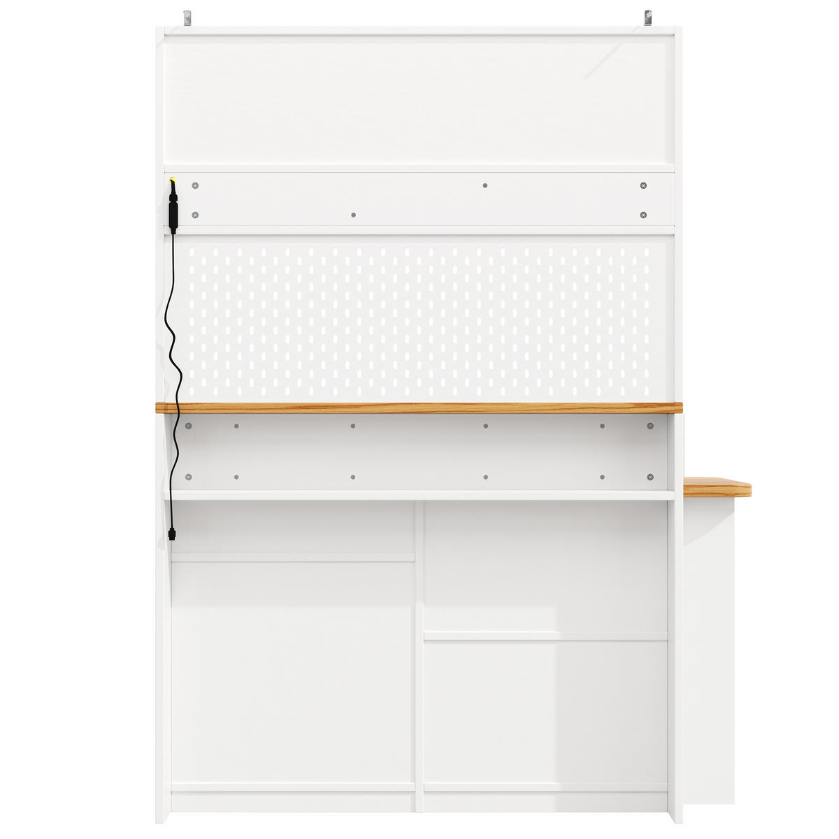 KÜCHENSCHRANK 137x45x178 Cm 2 Türen 3 Schubladen Weiß - Weiß, Holzwerkstoff (137/178/45cm) - FLIEKS