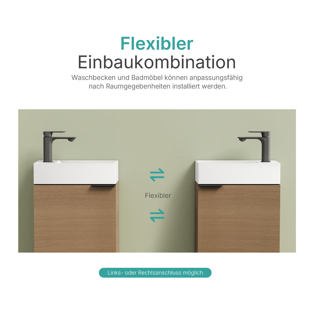 WASCHTISCH-SET 2-teilig Sonoma Eiche 41,7/24/64,6 cm - Sonoma Eiche, Holzwerkstoff (41.7/64.6/24cm) - EMKE