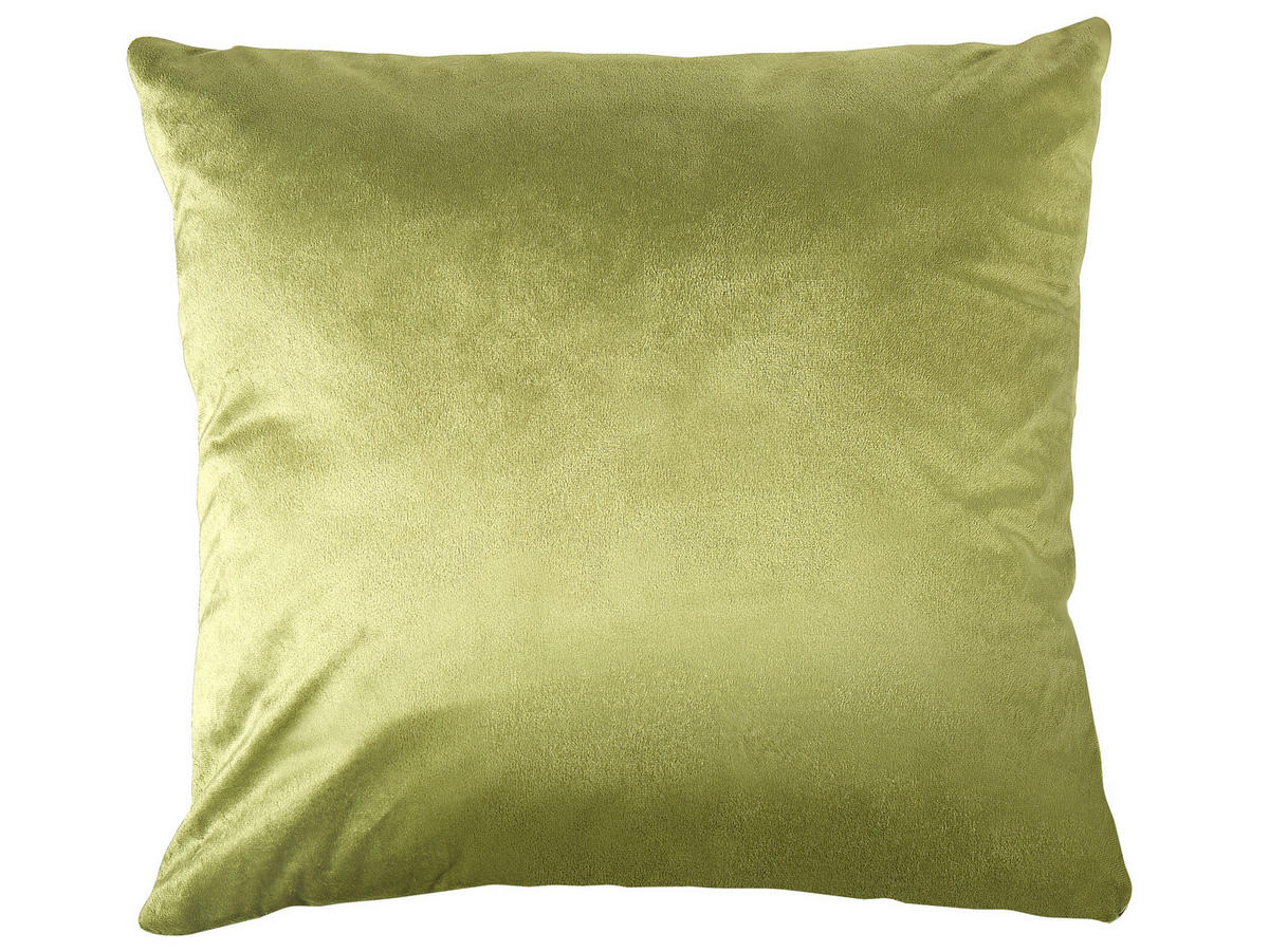 DEKOKISSEN 2er-Set Olivgrün 43/43 cm Narcissus - Olivgrün, Textil (43/43cm) - Beliani
