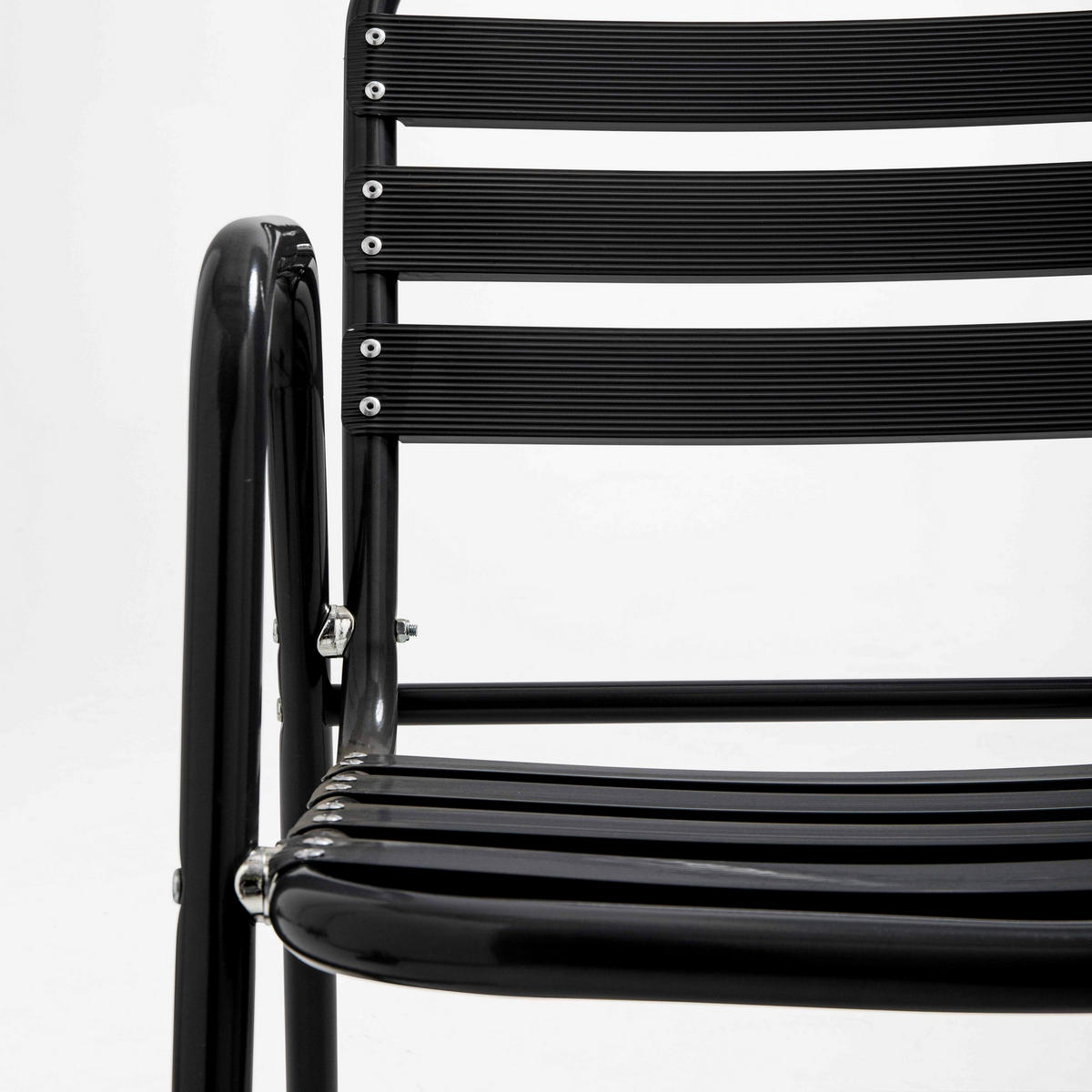 GARTENSESSEL 4-tlg., Schwarz - Schwarz, Metall (61/75/48cm) - Oviala