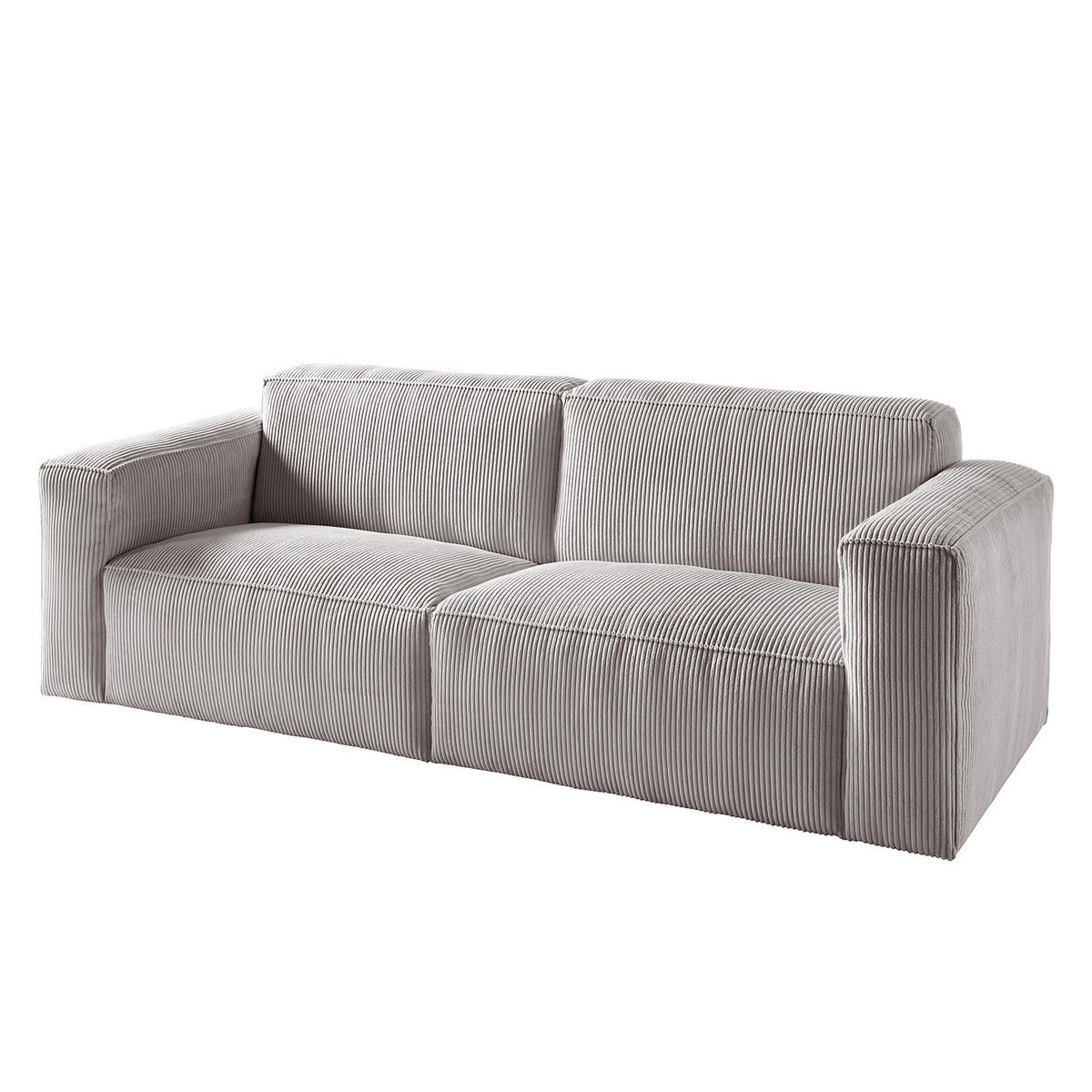 3-SITZER SOFA - Hellgrau, Textil (240/75/96cm) - home24