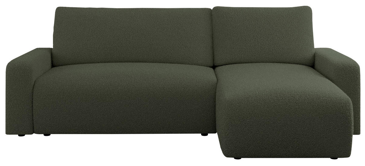 ECKSOFA ARGOS Grün Boucle - Schwarz/Grün, Kunststoff/Textil (245/150cm) - MKS