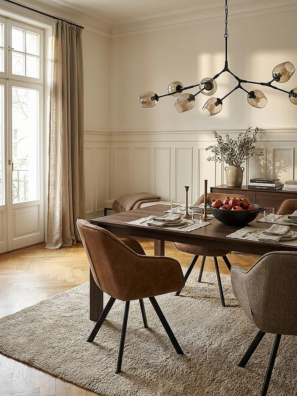 ESSZIMMERSTUHL Samtbezug mit Metallgestell Modern gepolstert, Beige - Beige/Schwarz, Textil/Metall (64/85/60cm) - KADIMA DESIGN