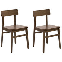 ESSZIMMERSTUHL 2er-Set Holz Dunkelbraun Gorre - Dunkelbraun, Holz (42/75/45cm) - Beliani