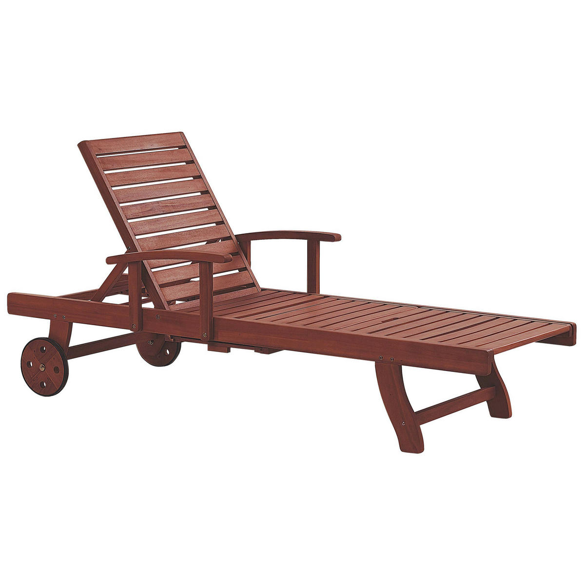 GARTENLIEGE dunkelbraun Toscana - Dunkelbraun, Holz (64/74/196cm) - Beliani