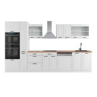 KUHINJSKI BLOK R-Line Bela podeželska hiša/bela 350 cm z visoko omaro, DP Hrast - bela, leseni material (350/206.8/60cm) - Vicco