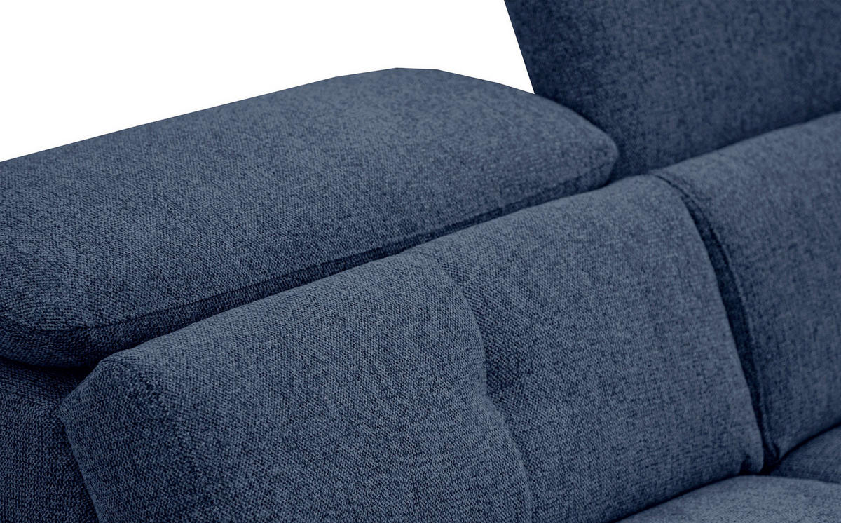 SOFA AVENA 3-Sitzer mit 1 Relaxfunktion, dunkelblau - Dunkelblau, Holzwerkstoff/Textil (204/80/108cm) - Courtois Laville