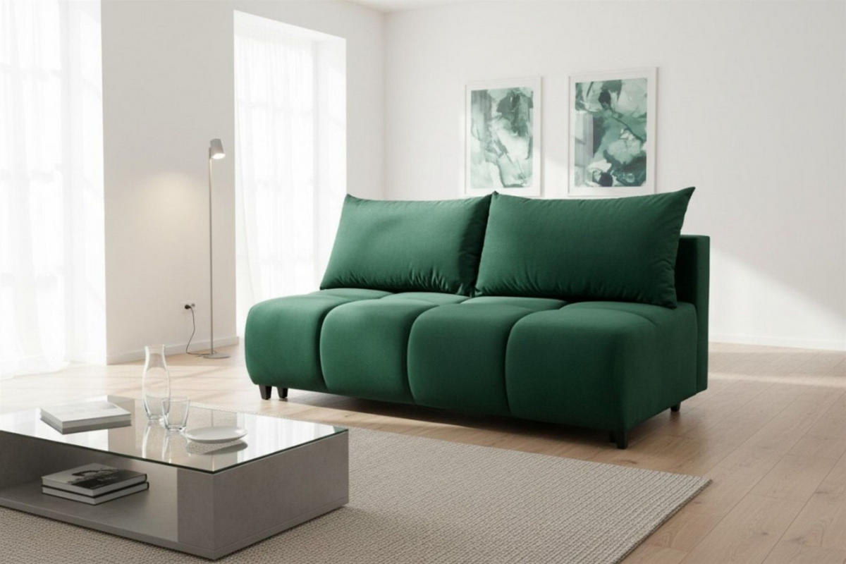 SCHLAFSOFA Xenio Mit Schlaffunktion - Grün, Holzwerkstoff/Textil (196/103/100cm) - Fun Möbel