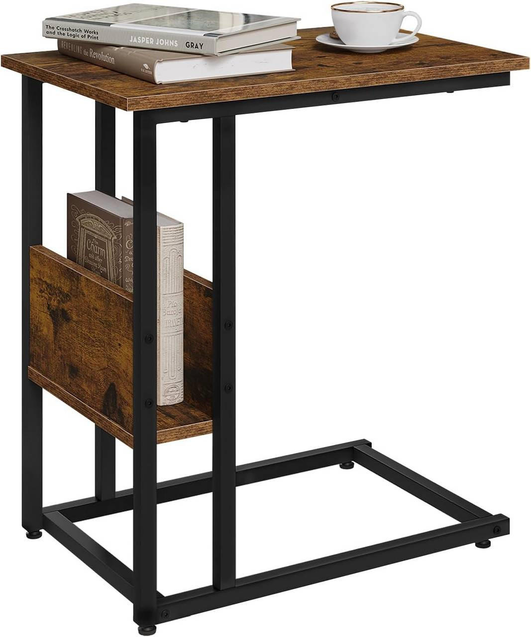 BEISTELLTISCH 55x36x59,5cm(BxTxH), Vintagebraun - Dunkelbraun/Schwarz, Holzwerkstoff/Metall (36/55/59.5cm) - Woltu