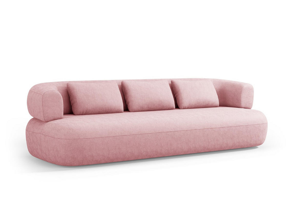 SOFA Jenny aus Chenille-Stoff rosa 4 Sitzplätze - Pink, Textil (226/73/90cm) - Micadoni