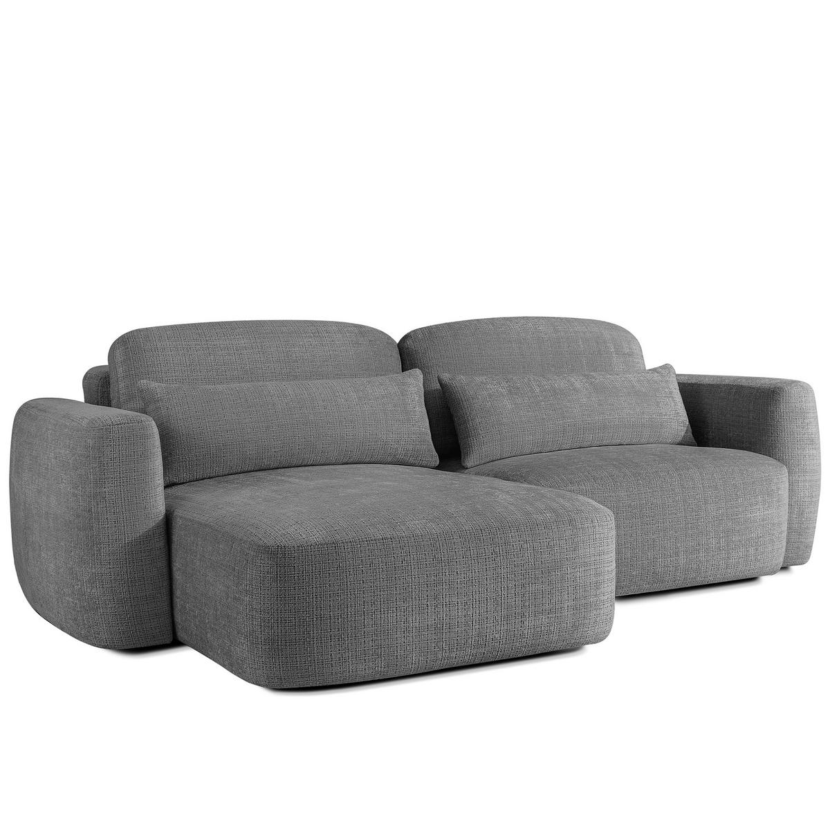 ECKSOFA links ELOSA - Dunkelgrau, Holz/Textil (245/165cm) - KONSIMO®