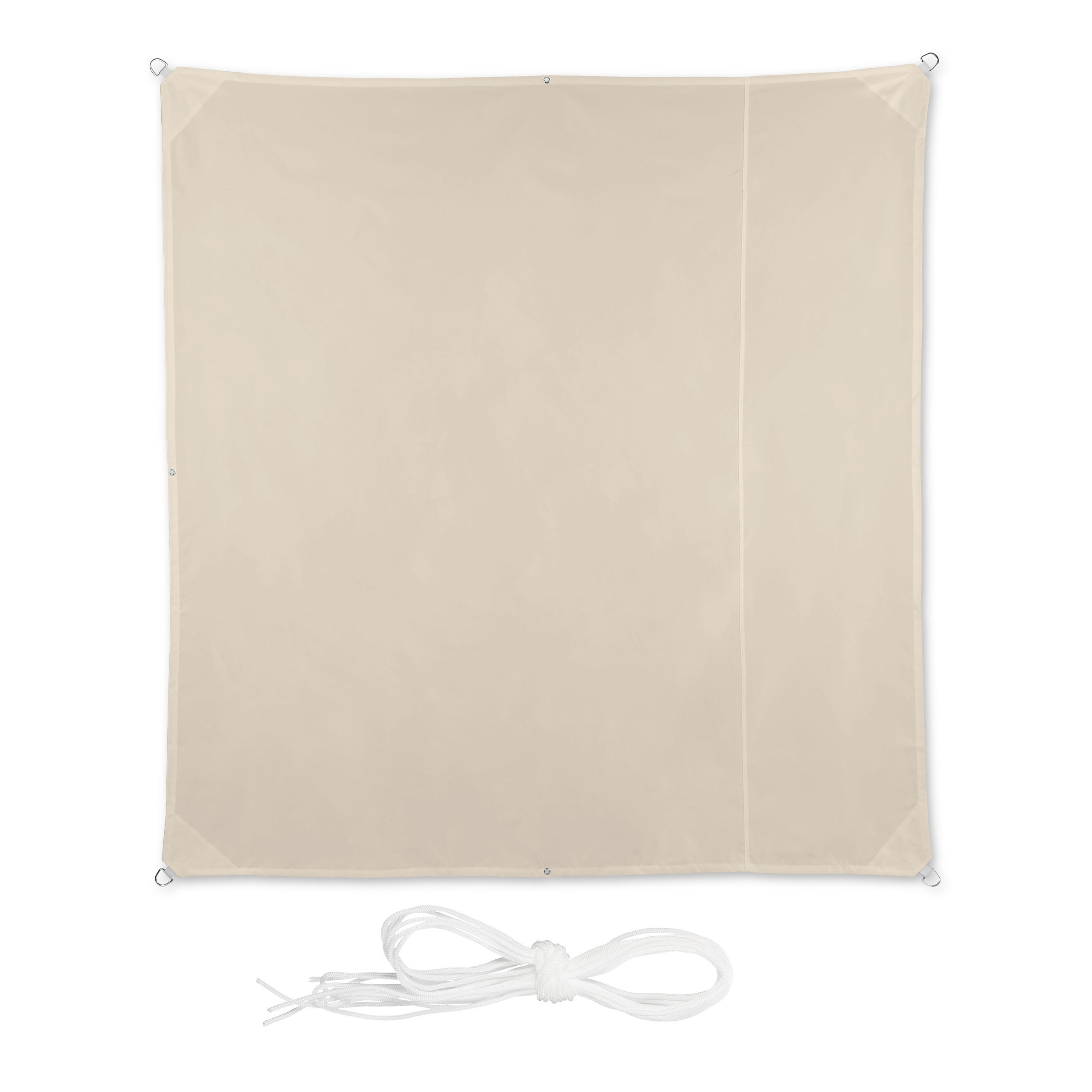 SONNENSEGEL - Beige, Textil/Metall (200/200cm) - Relaxdays