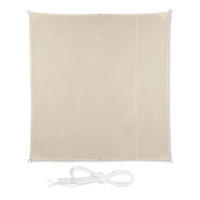 SONNENSEGEL - Beige, Textil/Metall (200/200cm) - Relaxdays